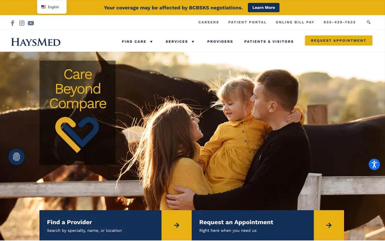 Haysmed website on desktop