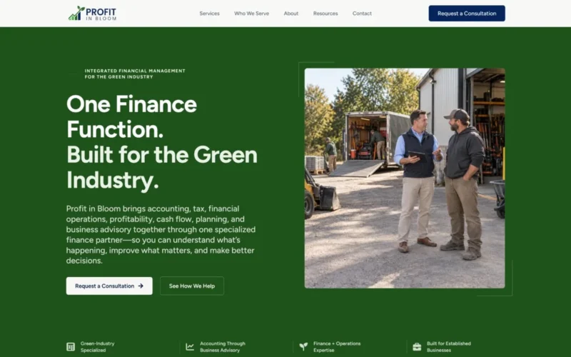 Profit in Bloom website